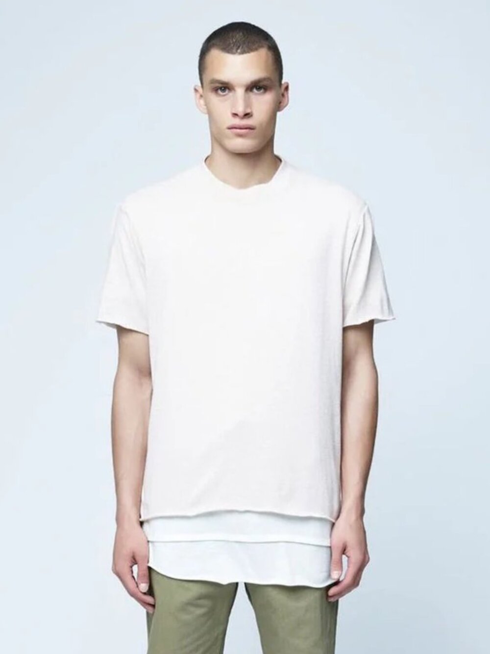 Twenty Montreal Beige Knit Short Sleeve Tee